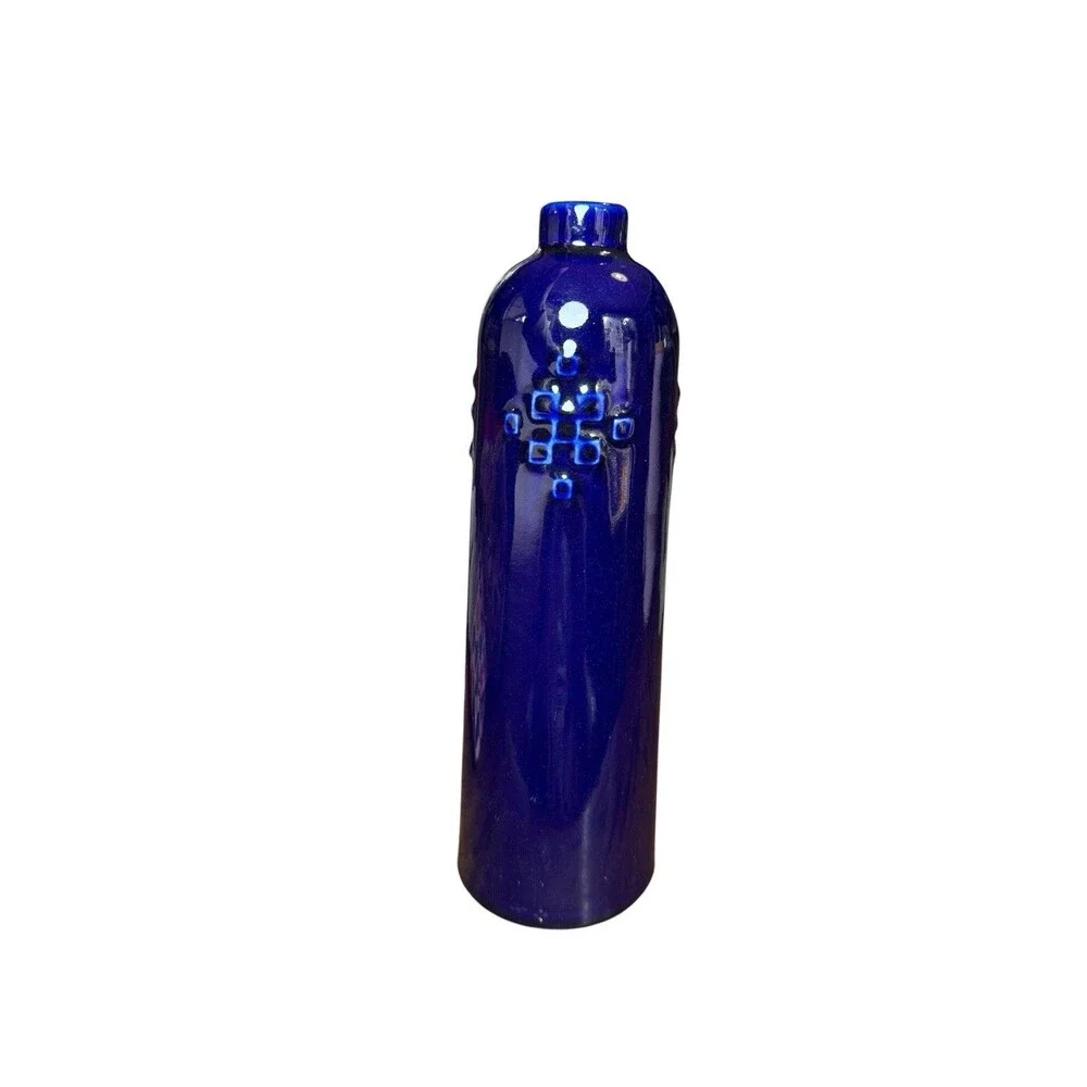 Komos Anejo Cristalino Tequila Empty Bottle Hand Crafted Porcelain Cobalt Blue